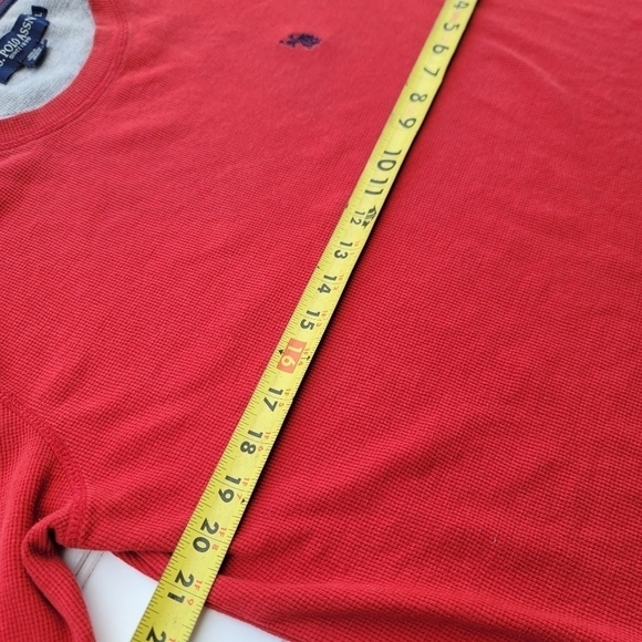 U.S POLO ASSN. Men's Crewneck Long Sleeve Thermal Waffle Red Top Shirt Sz L - Picture 3 of 9